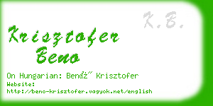 krisztofer beno business card